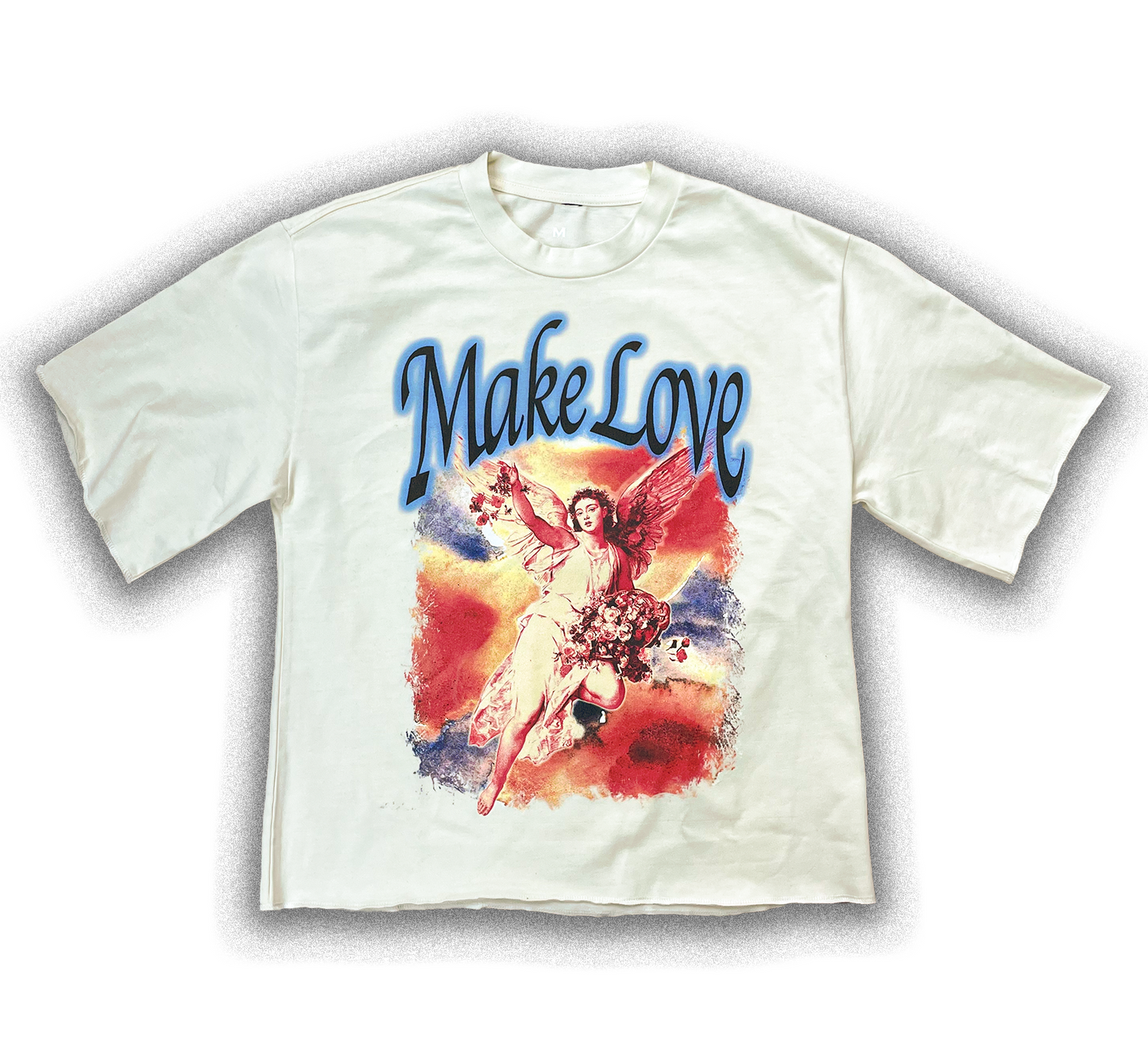 Make Love Crop Tee (Creme)