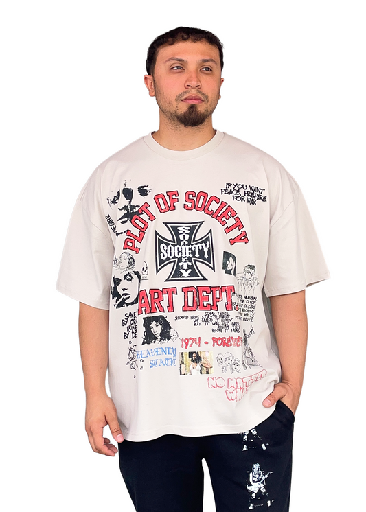 Art Dept. Chaos Tee (Bone) - Heavyweight Oversized