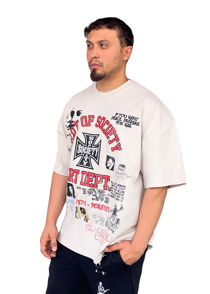 Art Dept. Chaos Tee (Bone) - Heavyweight Oversized