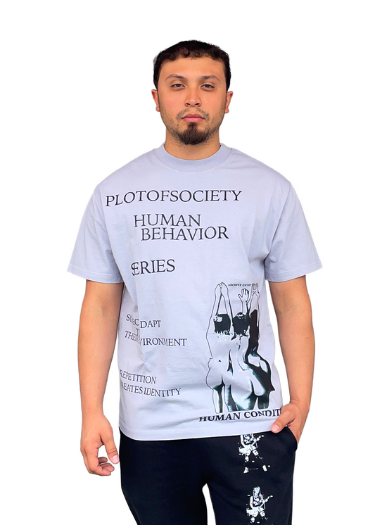 Plotofsociety- Human Behavior Tee - (Powder Blue) Oversized (Copy)