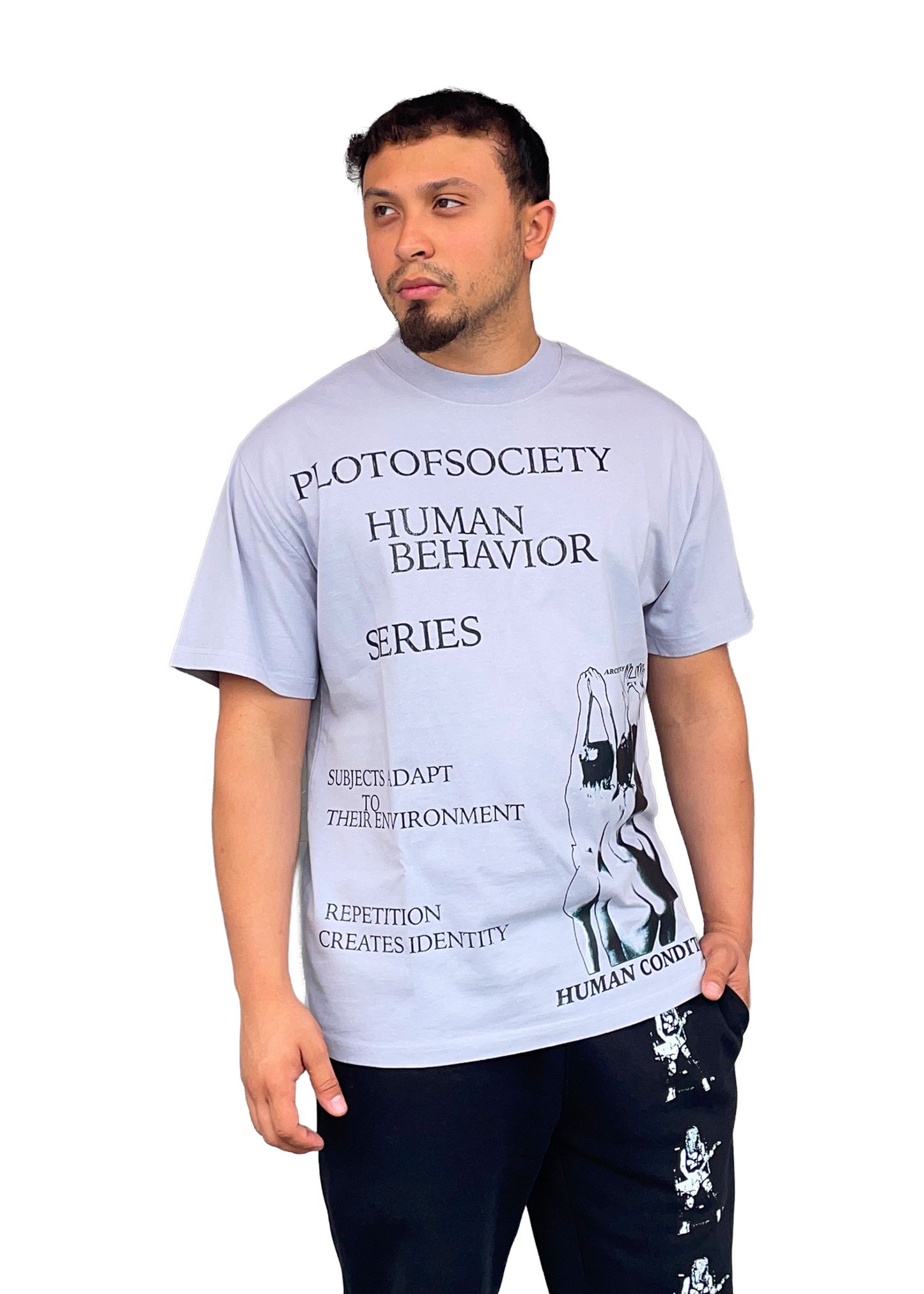 Plotofsociety- Human Behavior Tee - (Powder Blue) Oversized