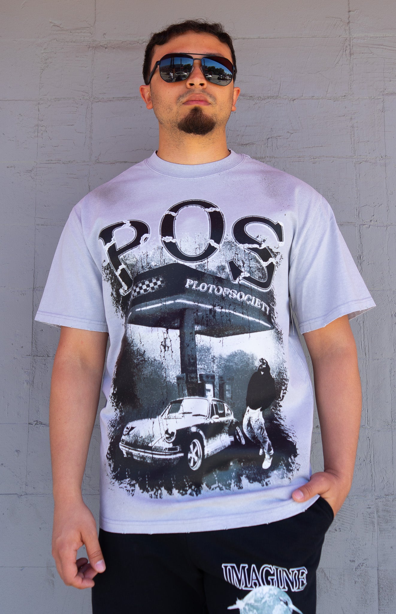 Inception of the Past Graphic Tee – Washed Powder Blue