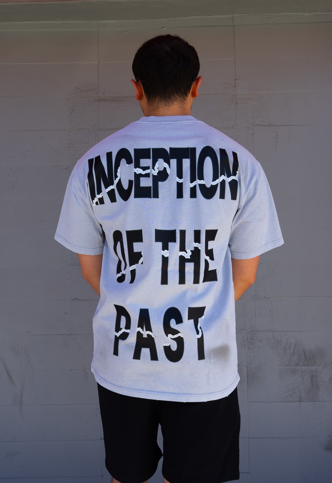 Inception of the Past Graphic Tee – Washed Powder Blue