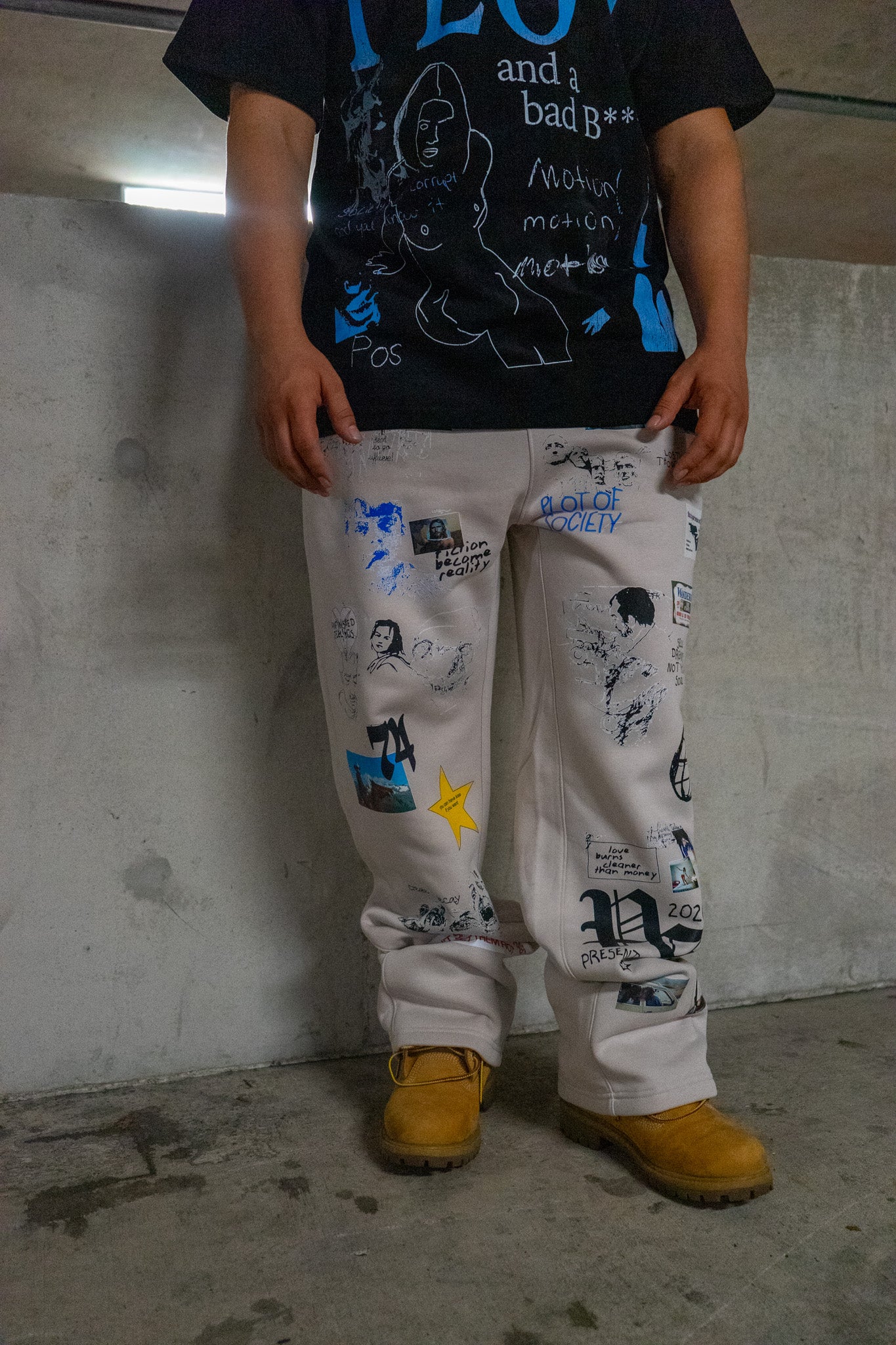 Bad Habits Stacked Joggers – Bone