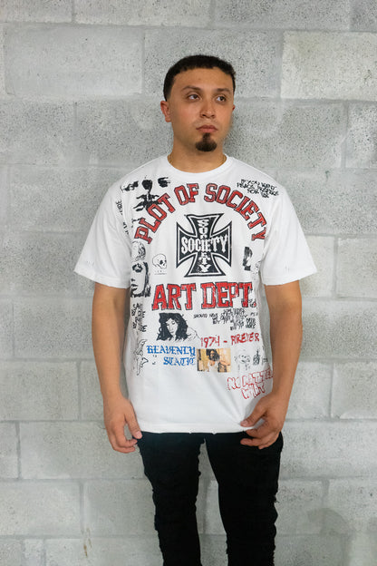 Art Dept. Chaos Tee (White) - Heavyweight Oversized