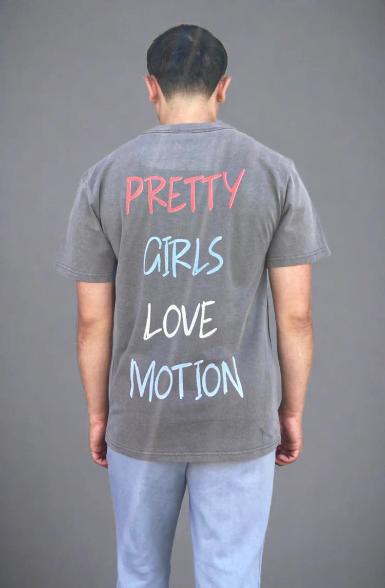 Pretty Girls Love Motion Oversized Tee (Faded Grey)