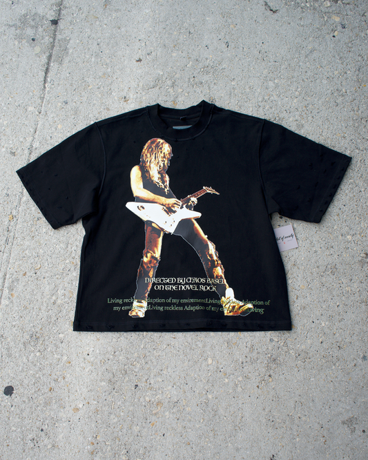 Adaptation Of My Environment Distressed Oversized Crop Tee