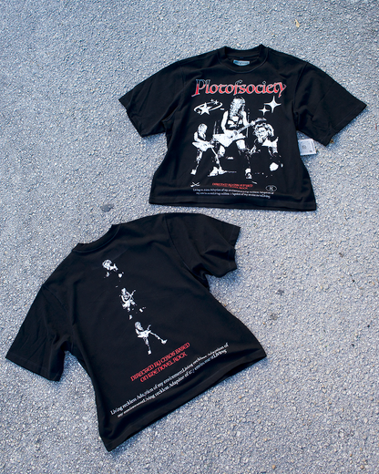 Plotofsociety Based On The Novel Rock Oversized Crop Tee