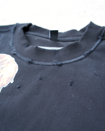 Adaptation Of My Environment Distressed Oversized Crop Tee