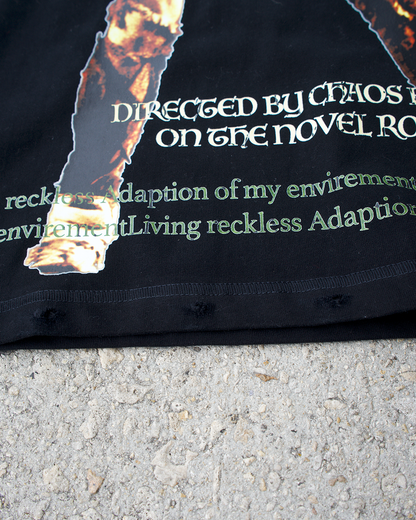 Adaptation Of My Environment Distressed Oversized Crop Tee