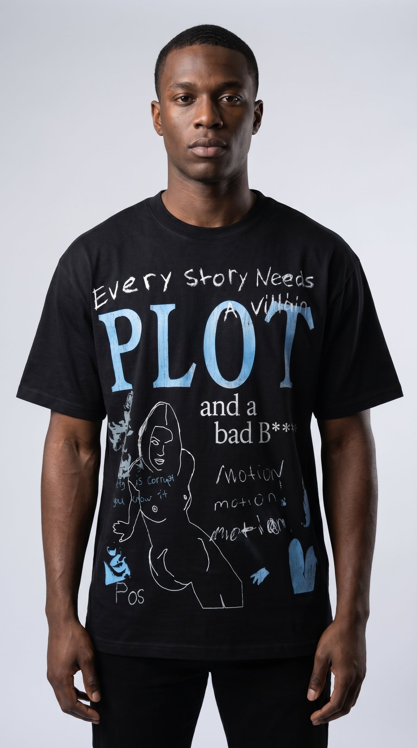 Arc of the Villain Tee- Heavyweight Oversized - (Black)
