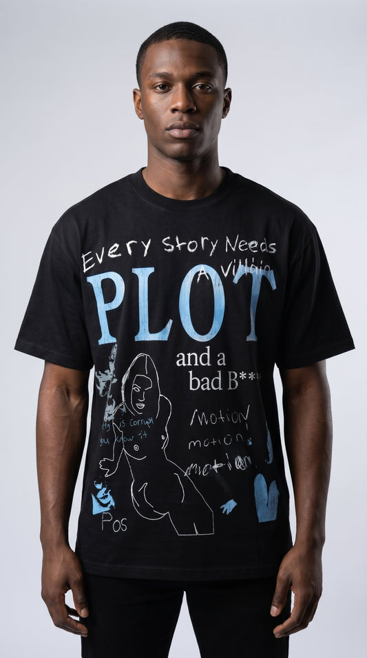 Arc of the Villain Tee- Heavyweight Oversized - (Black)