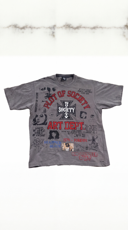 Art Dept. Chaos Tee (Grey) - Heavyweight Oversized