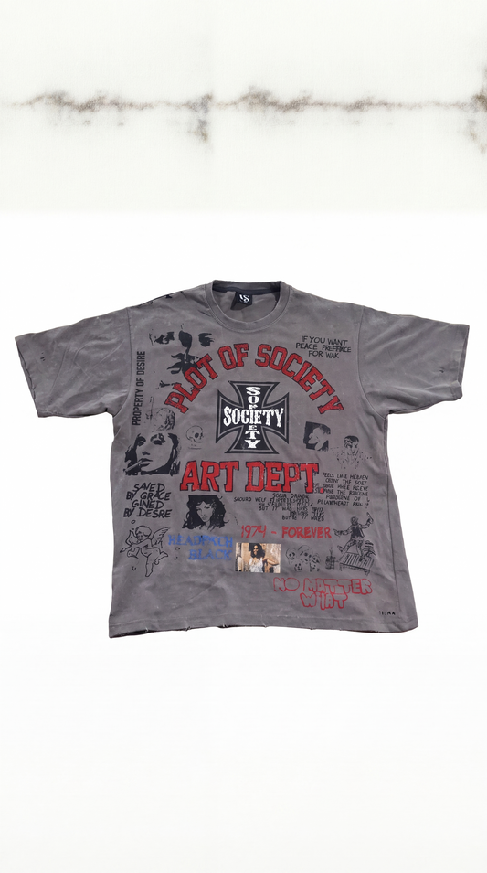 Art Dept. Chaos Tee (Grey) - Heavyweight Oversized