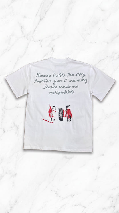 Pressure Builds The Story Tee - (White)